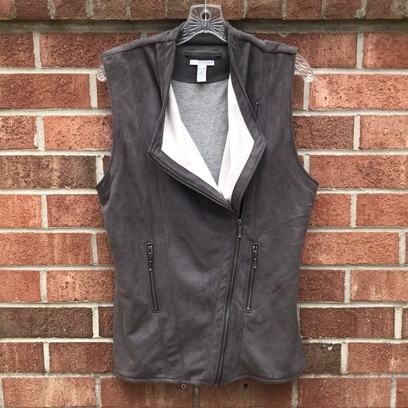 ASTARS Anthropologie Vegan Suede Vest sz Large - Picture 1 of 16